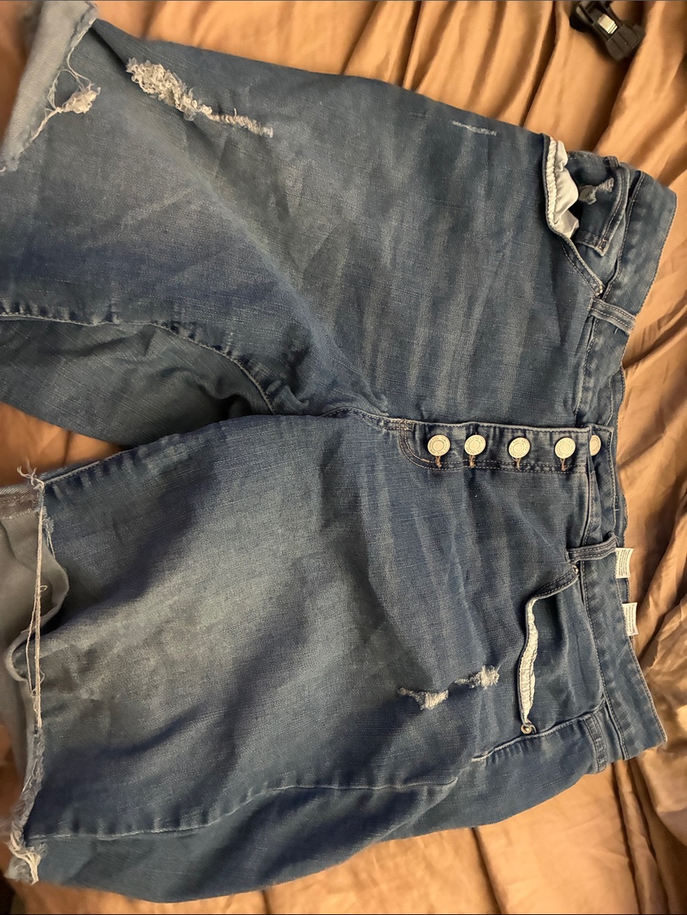 Time and Tru Distressed Light Blue Boyfriend Jeans Shorts